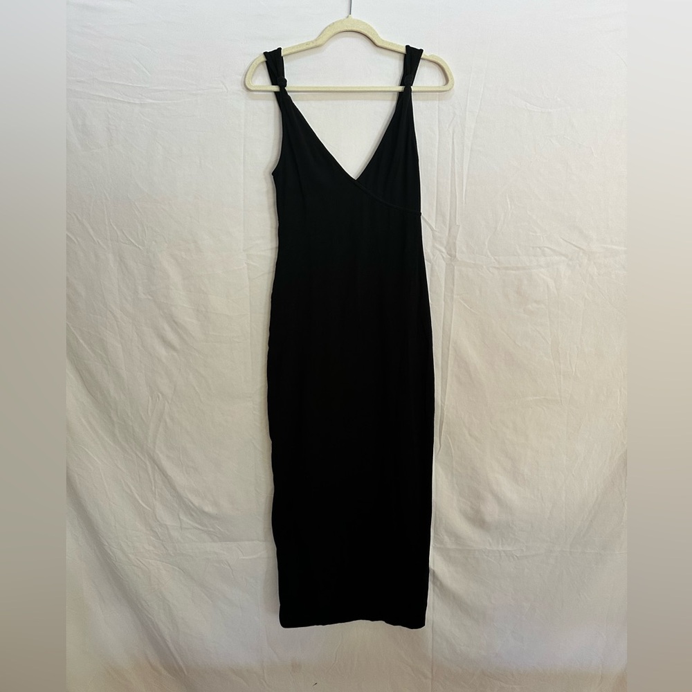 Free People Beach Cotton Maxi Dress with Slit Black size Small